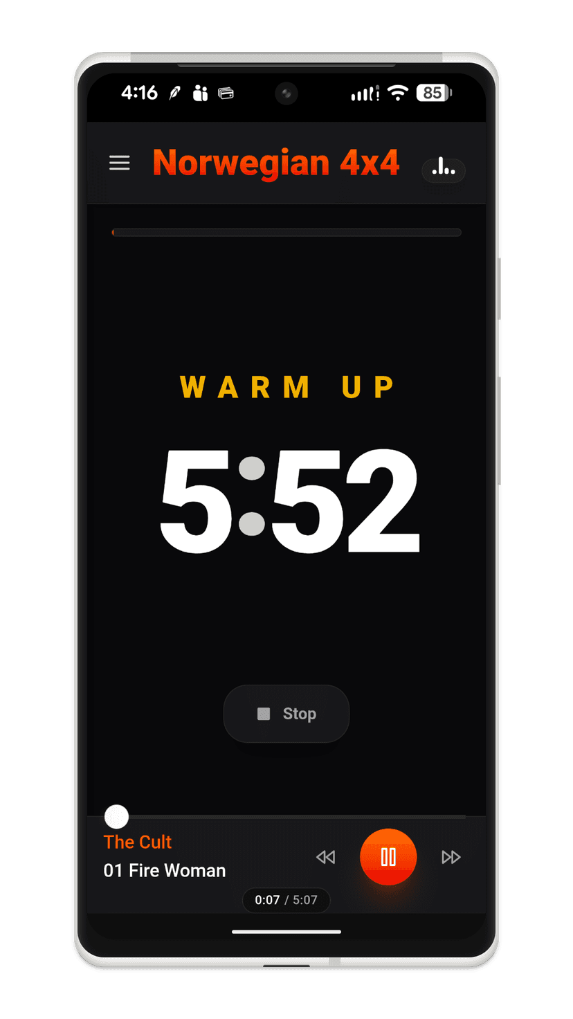 Norwegian 4x4 Warm Up